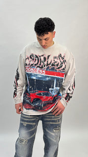 T-SHIRT JM LONGSLEEVE GODBLESS GRIGIO