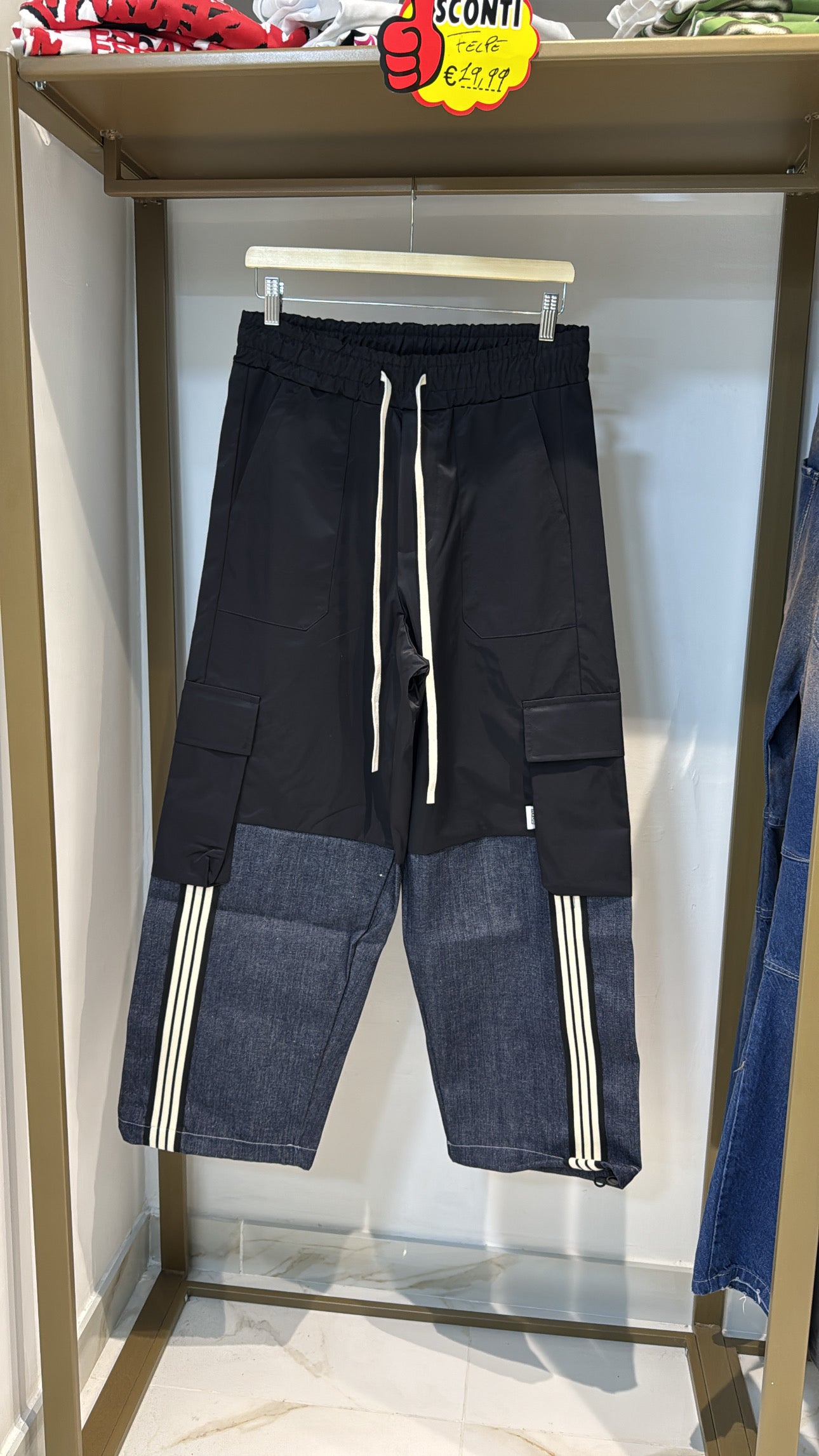 JEANS CARGO DOUBLE HYDO NERO