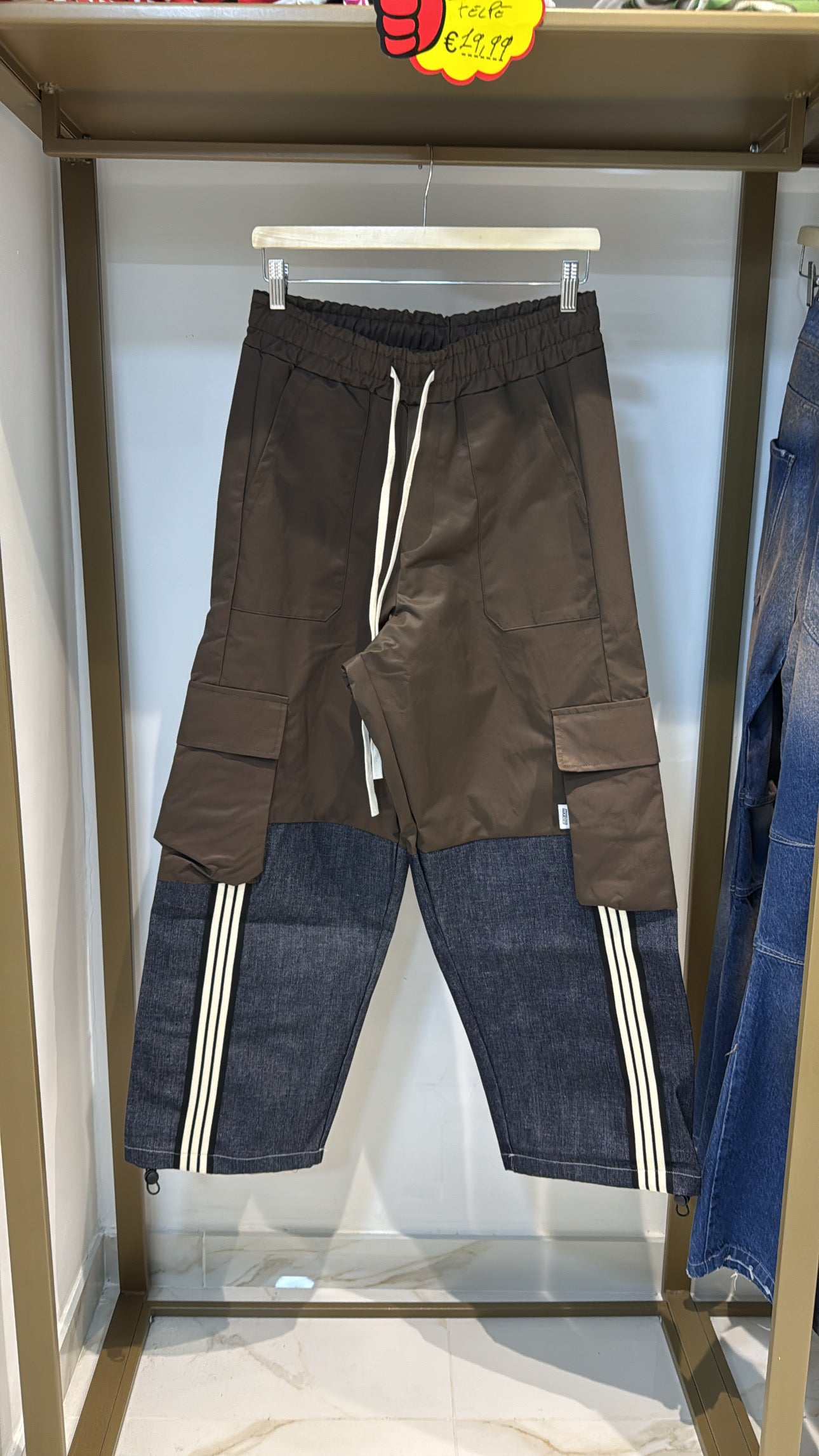 JEANS CARGO DOUBLE HYDO MARRONE