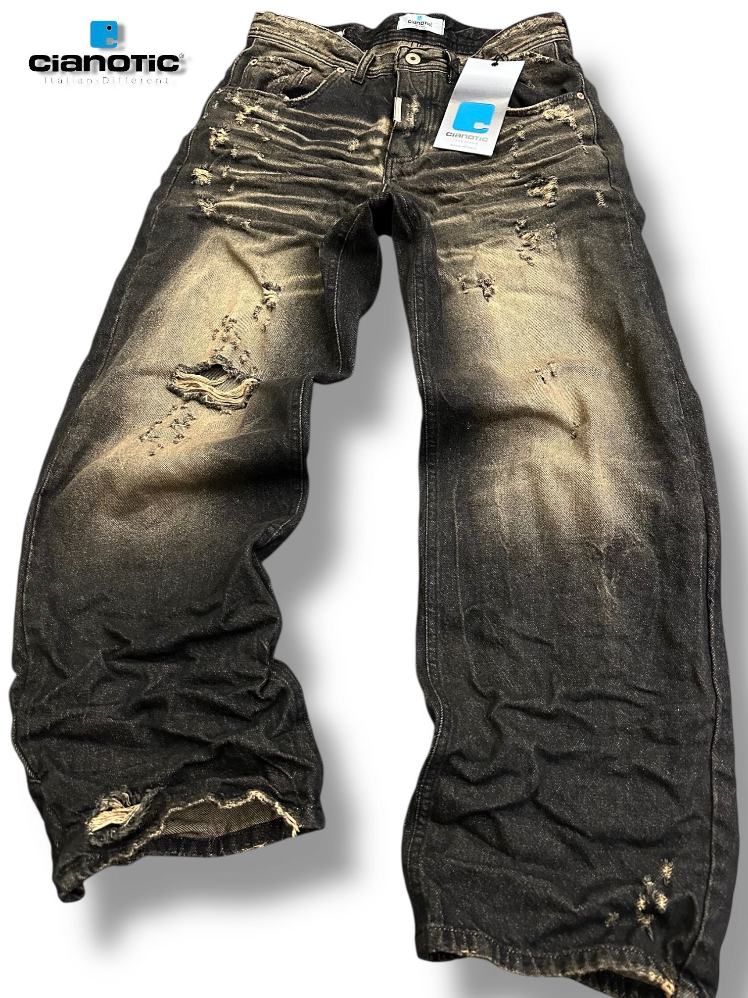 JEANS BAGGY RESINATO SABBIATO CIANOTIC