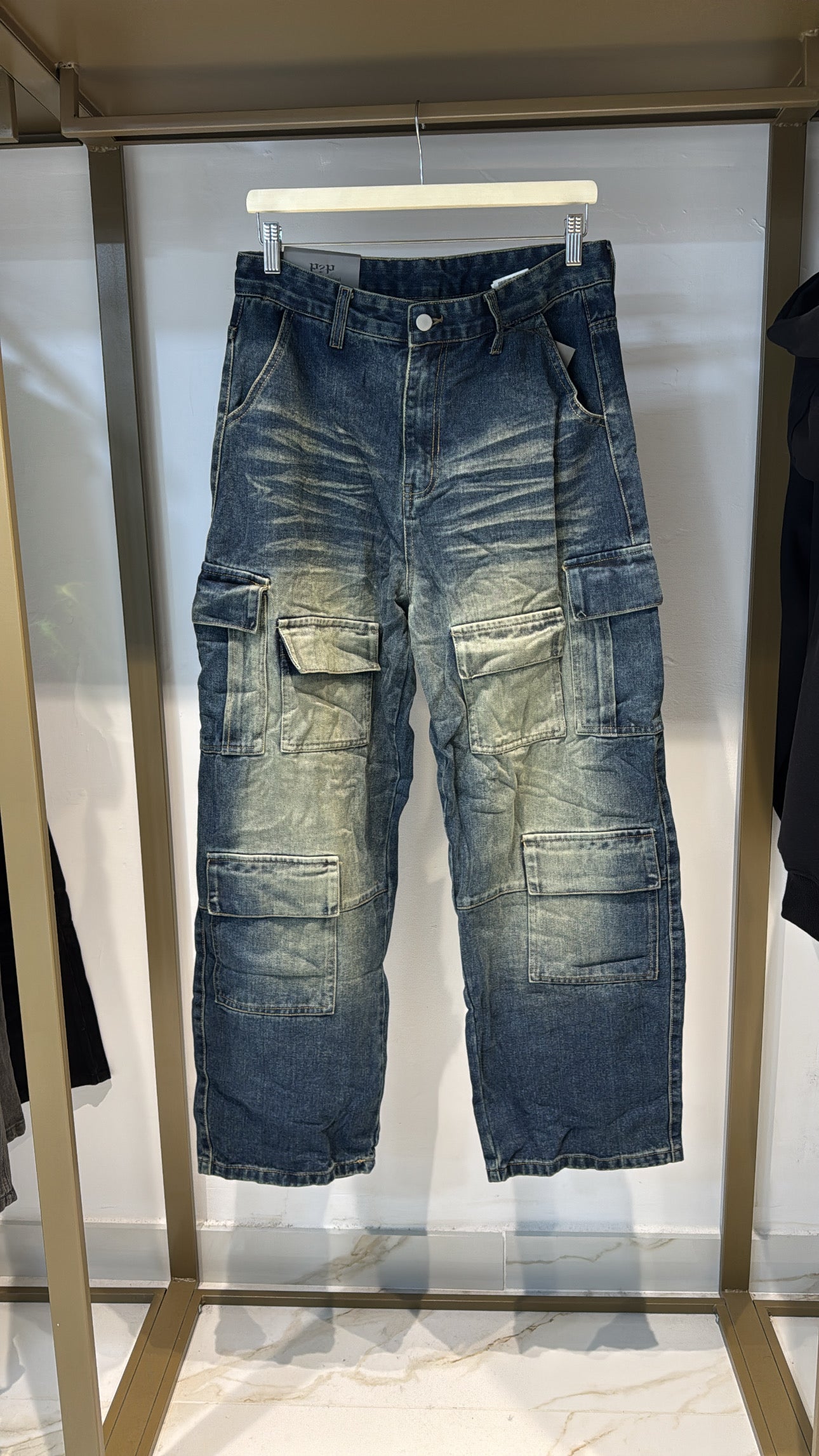 JEANS CARGO OCEAN BLU