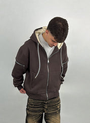 FELPA ZIP JM PREMIUM MORO