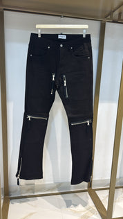JEANS BAGGY SIX ZIP NERO