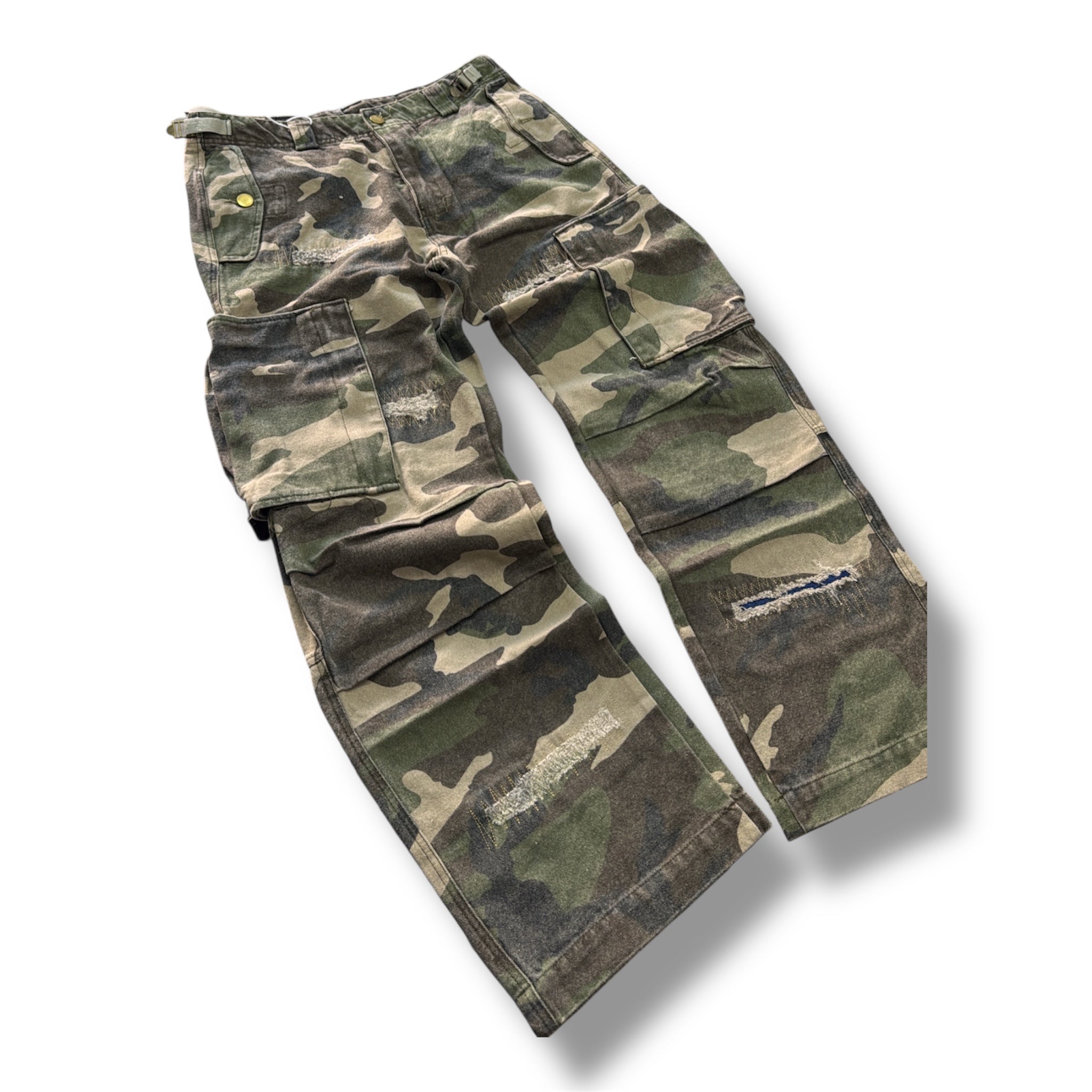 JEANS CARGO CAMO DENIM