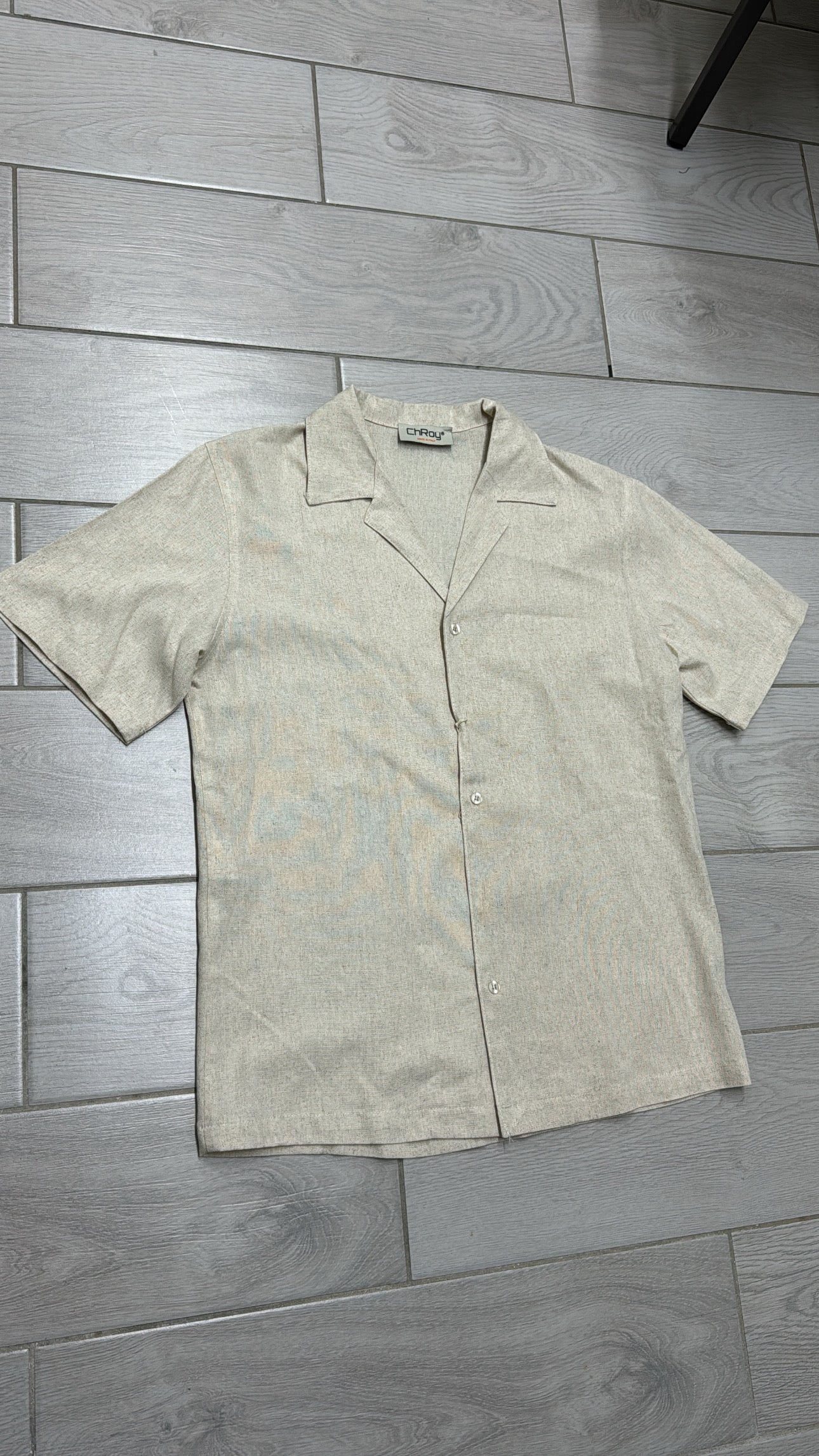 Camicia in lino beige