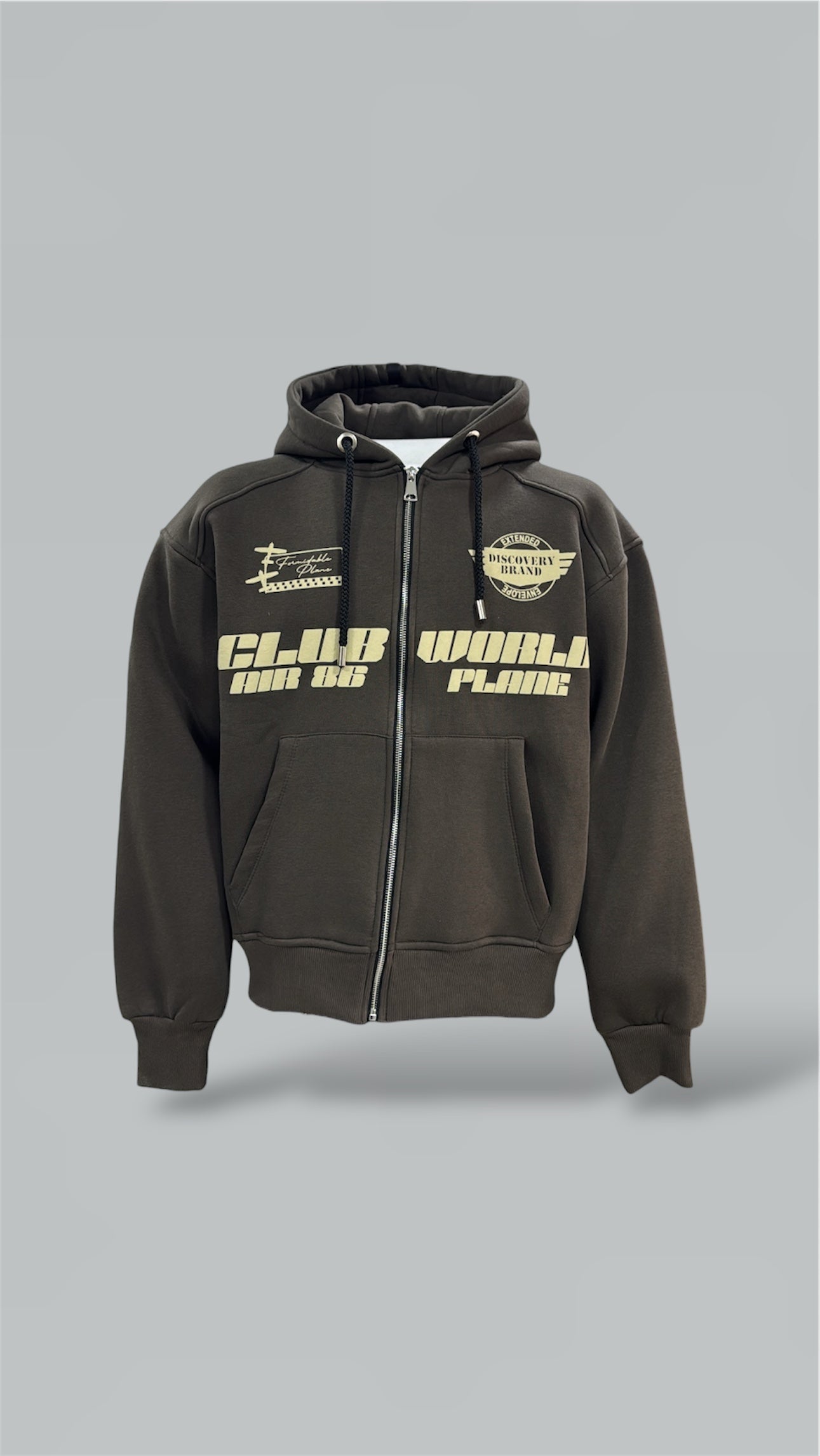 FELPA ZIP 86 DSCY MARRONE